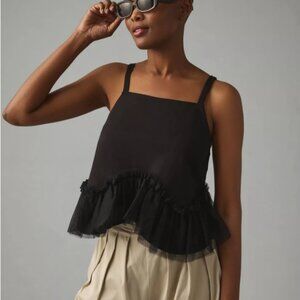 Sunday in Brooklyn Tulle-Hem Ponte Tank-Blue